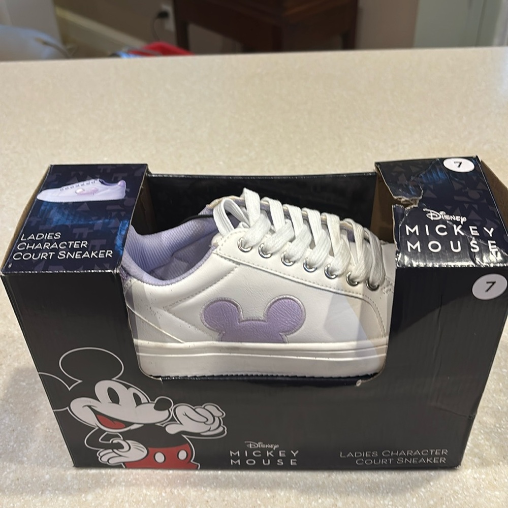 Disney Character Sneaker, lavender Mickey Mouse, new in box, women’s size 7